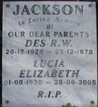 JACKSON Des R.W. 1926-1978 & Lucia Elizabeth 1930-2005