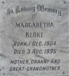 KLOKE Margaretha 1904-1995