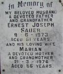 SAUER Ernest Joseph 1912-1973 & Marian 1910-1966