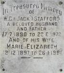STAFFORD W.C. 1890-1972 & Marie Elizabeth 1897-1981