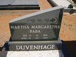 DUVENHAGE Martha Margaretha 1918-1997