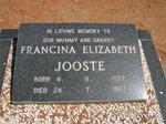 JOOSTE Francina Elizabeth 1922-1987