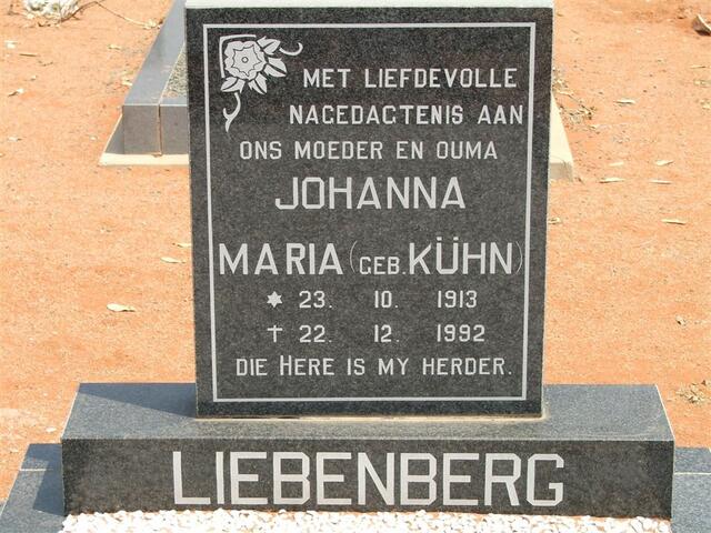 LIEBENBERG Johanna Maria nee KÜHN 1913-1992