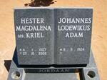 JORDAAN Johannes Lodewikus Adam 1924-  & Hester Magdalena KRIEL 1927-2006