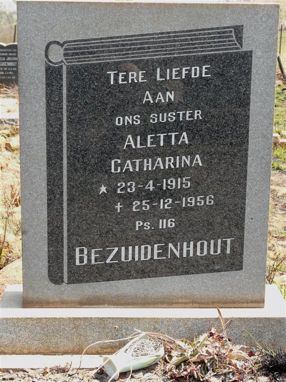 BEZUIDENHOUT Aletta Catharina 1915-1956