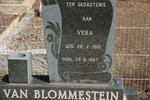 BLOMMESTEIN Vera, van 1910-1987