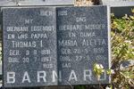 BARNARD Thomas I. 1891-1967 & Maria Aletta 1898-1986