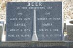 BEER Daniel 1903-1982 & Maria 1918-2004