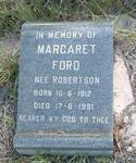 FORD Margaret nee ROBERTSON 1912-1981