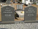 GREEFF Philip Frederick 1924-2005 & Martha Elizabetha 1941-1985
