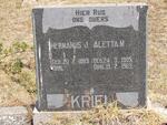 KRIEL Hermanus J. 1889- & Aletta M. 1905-1963