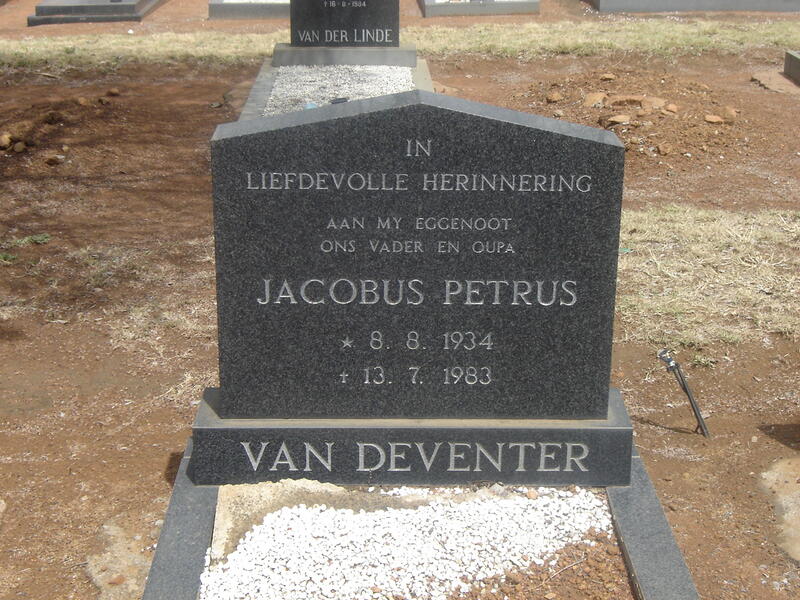 DEVENTER Jacobus Petrus, van 1934-1983