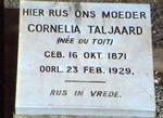 TALJAARD Cornelia nee DU TOIT 1871-1929