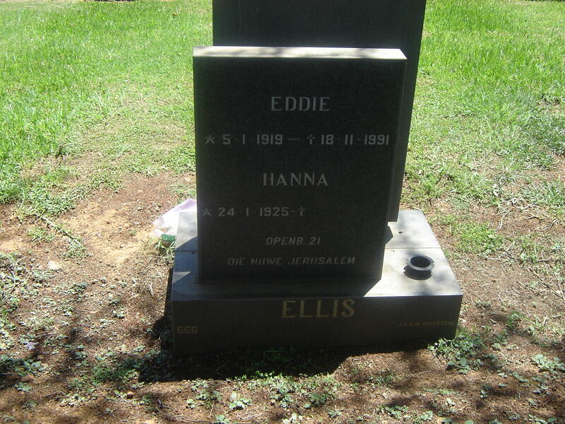 ELLIS Eddie 1919-1991 & Hanna 1925