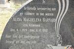 BARNARD Alida Magdelena nee KLEINHANS 1924-1952