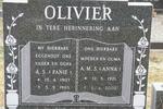 OLIVIER A.S. 1907-1985 & A.M.S. 1921-2002