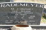 RADEMEYER M.J. nee RABIE 1906-1989