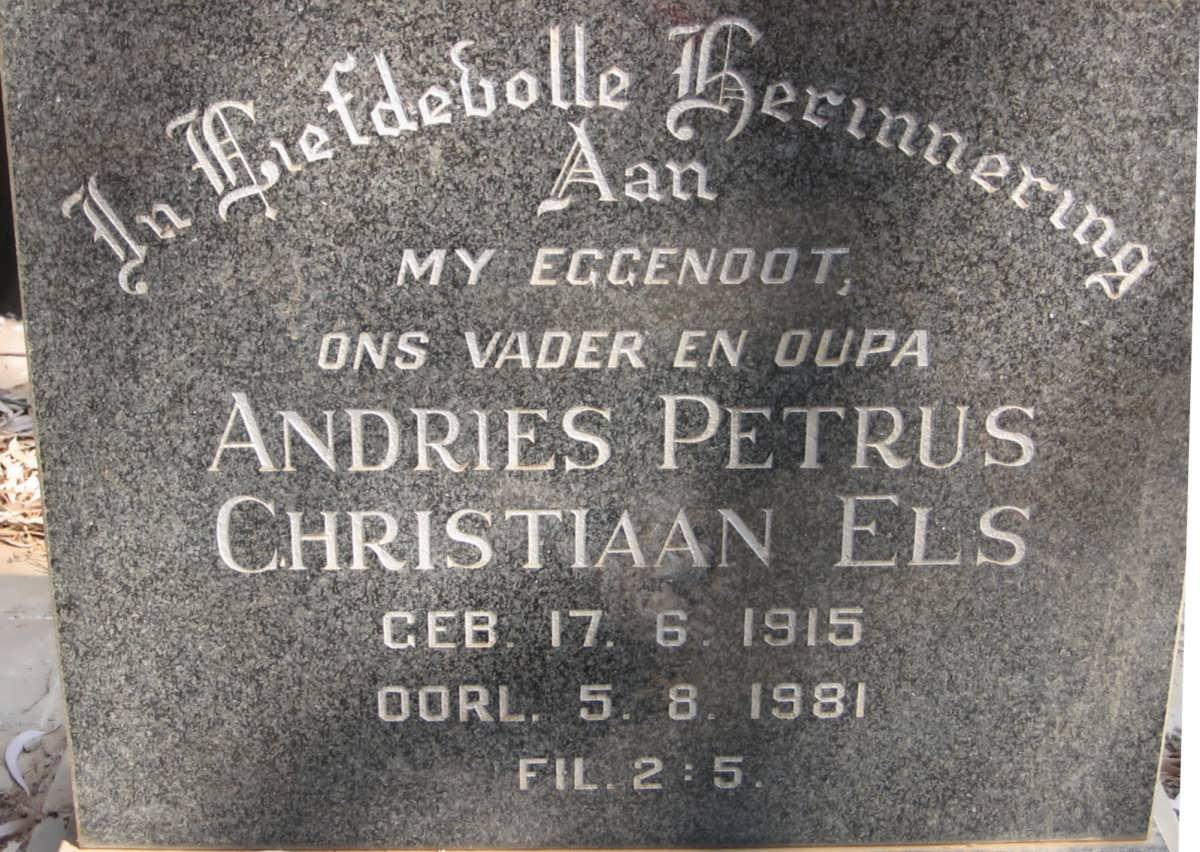 ELS Andries Petrus Christiaan 1915-1981