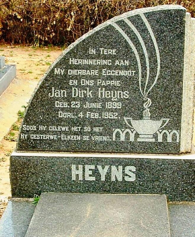 HEYNS Jan Dirk 1899-1952