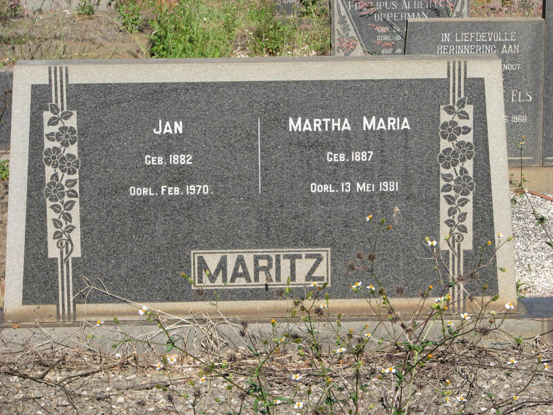 MARITZ Jan 1882-1970 & Martha Maria 1887-1981