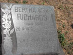 RICHARDS Bertha W.M. nee VOGT 1877-1951