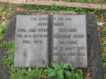KRAIN Karl Emil 1874-1934 & Gertrude Suzannah FOURIE 1883-1925