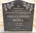 BOTHA Cornelius Johannes 1920-1950