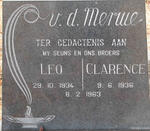 MERWE Leo, v.d. 1934-1963 :: V.D. MERWE Clarence 1936-1963