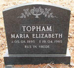 TOPHAM Maria Elizabeth 1893-1985