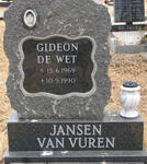VUREN Gideon De Wet, Jansen van 1969-1990