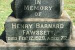 FAWSSETT Henry Barnard  -1929