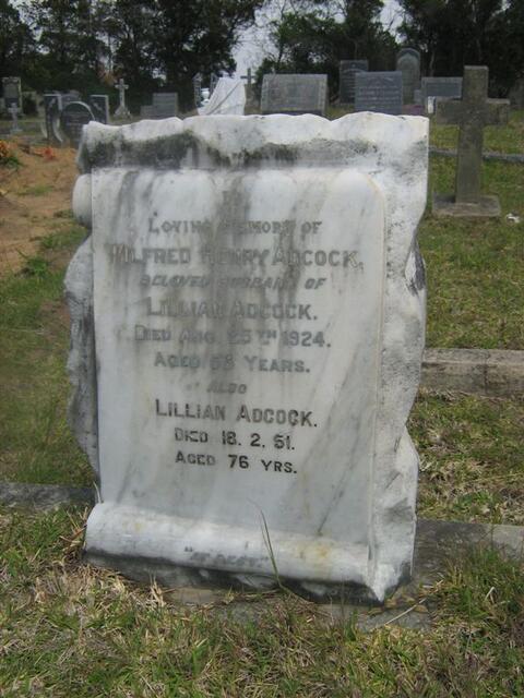 ADCOCK Wilfred Henry -1924 & Lillian -1951