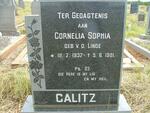 CALITZ Cornelia Sophia nee  V.D.LINDE 1937-1981