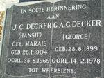 DECKER G.A.G. 1899-1978 & J.C. MARAIS 1904-1969