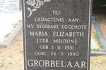 GROBBELAAR Maria Elizabeth nee MOUTON 1931-1990