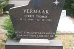VERMAAK Gerrit Thomas 1948-1989