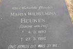 BEUKES Maria Wilhelmina nee VAN ZYL 1897-1992