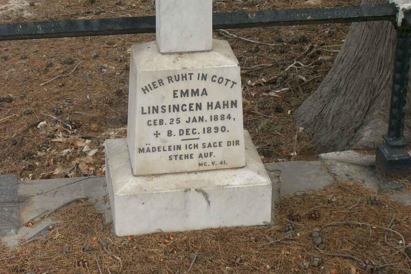 HAHN Emma Linsingen 1884-1890