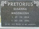 PRETORIUS Susanna Magdalena 1914-1992