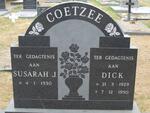 COETZEE Dick 1929-1990 & Susarah J. 1930-