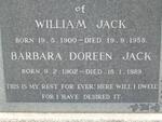 JACK William 1900-1958 & Barbara Doreen 1902-1989