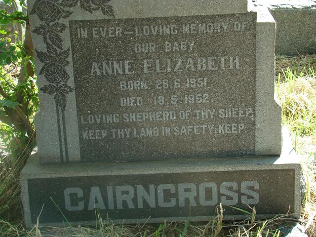 CAIRNCROSS Anne Elizabeth 1951-1952