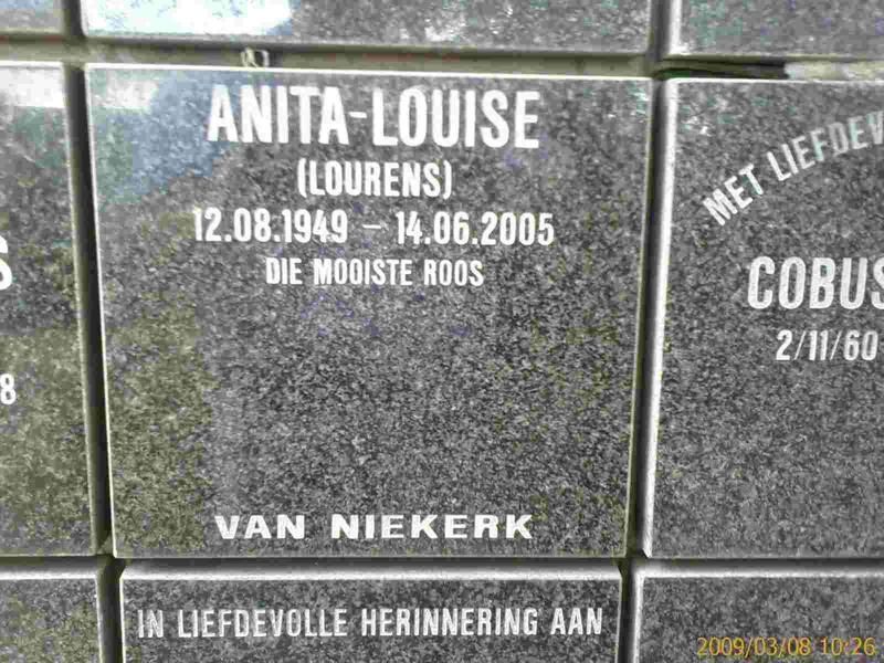 NIEKERK Anita-Louise, van nee LOURENS 1949-2005