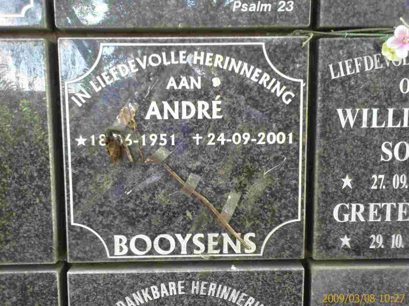 BOOYSENS Andre 1951-2001