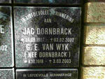 DORNBRACK 1907-2002 :: G.E. VAN WYK nee DORNBRACK 1918-2003