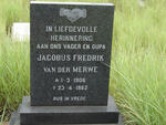 MERWE Jacobus Frederik, van der 1906-1962