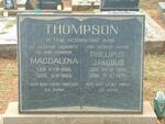 THOMPSON Phillipus Jakobus 1878-1972 & Magdalena 1888-1963