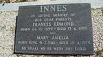 INNES Francis Edmund 1899-1959 & Mary Amelia KING 1912-1978