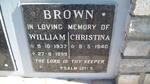 BROWN William 1937-1999 & Christina 1940-