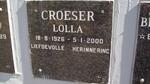 CROESER Lolla 1926-2000
